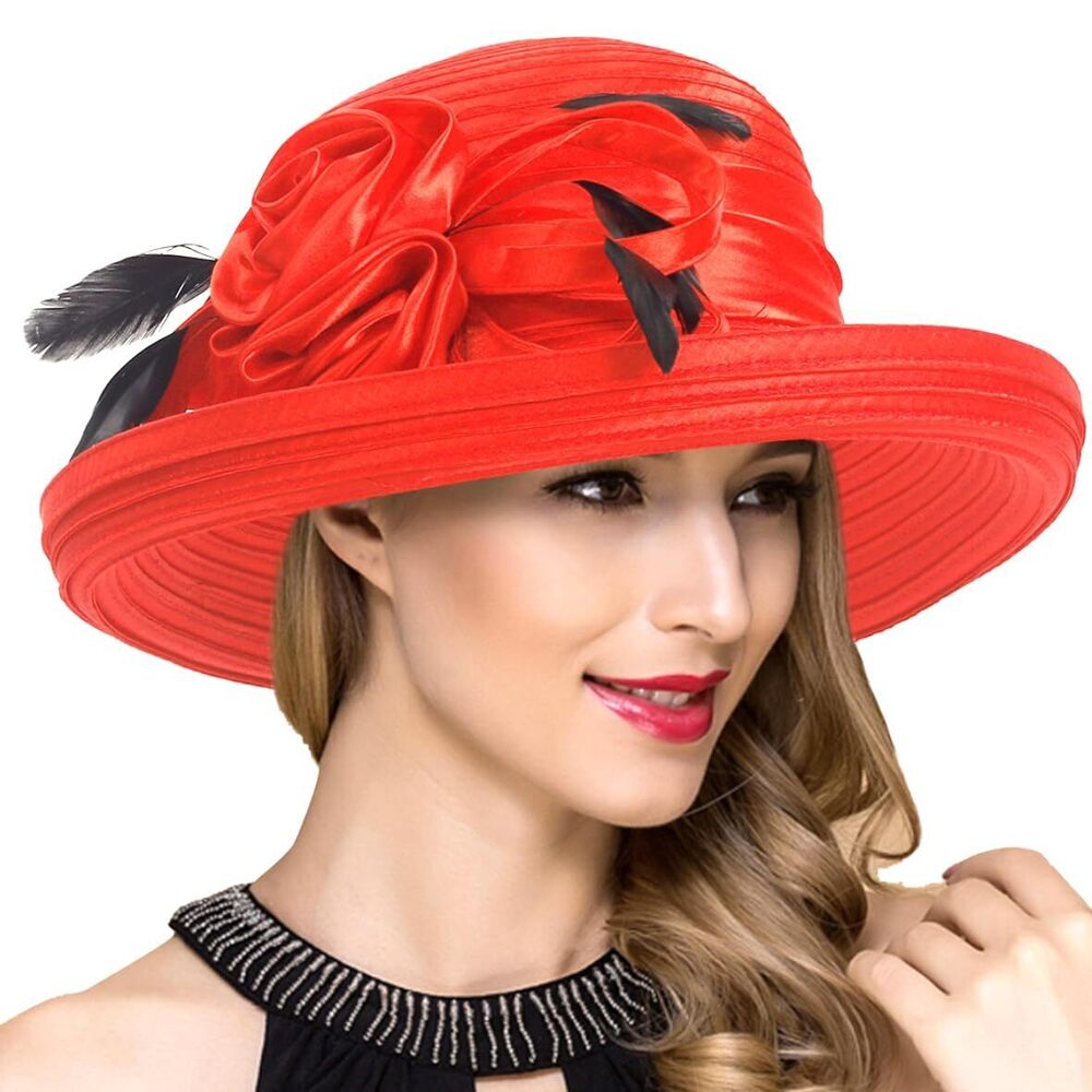 3536 Lady Church Derby Dress Cloche Hat Fascinator Floral Tea Party Wedding